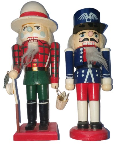 Pair painted wooden - of,